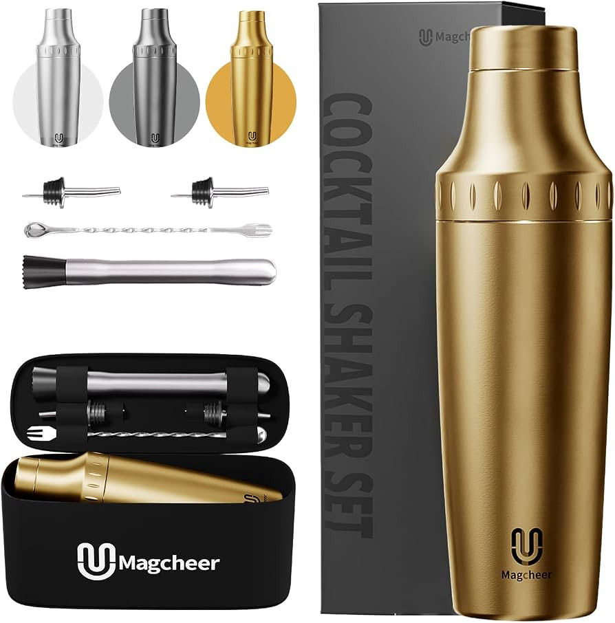 Hybrid Cocktail Shaker Set | Vacuum Insulated Stainless Steel Martini Shaker with Strainer & Jigg... | Amazon (US)