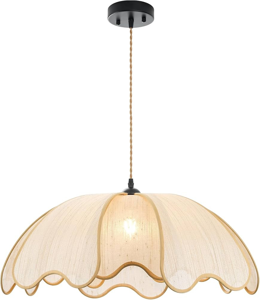 Golden Boho Chandelier 24" Hand-Woven Chandelier, Rustic Chandeliers Hanging Light Fixtures for D... | Amazon (US)