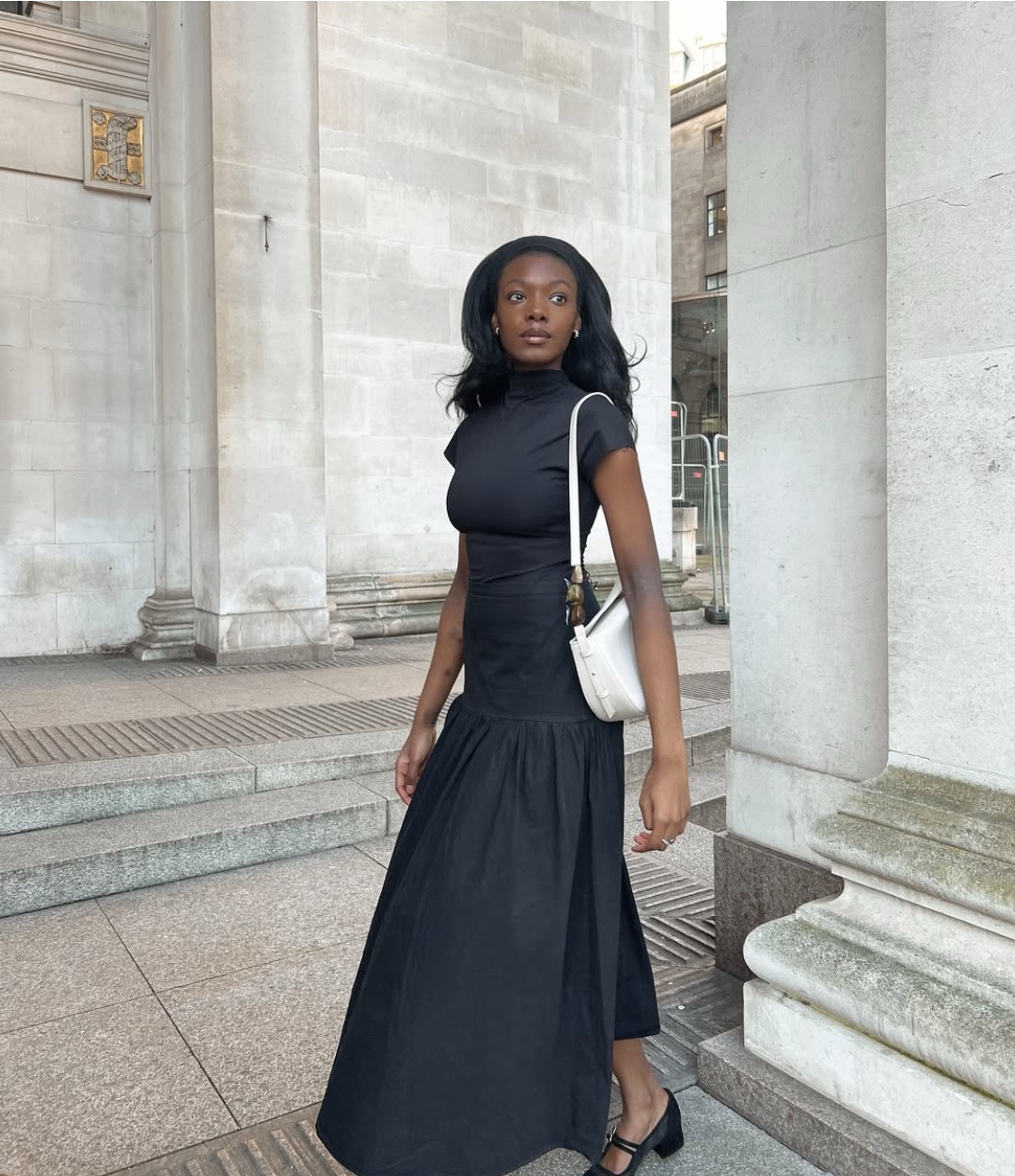 Black maxi skirt !
Not the exact same but soooooo similar! 
An elegant and modest look

#LTKFashionMonth #LTKmodest #LTKuk