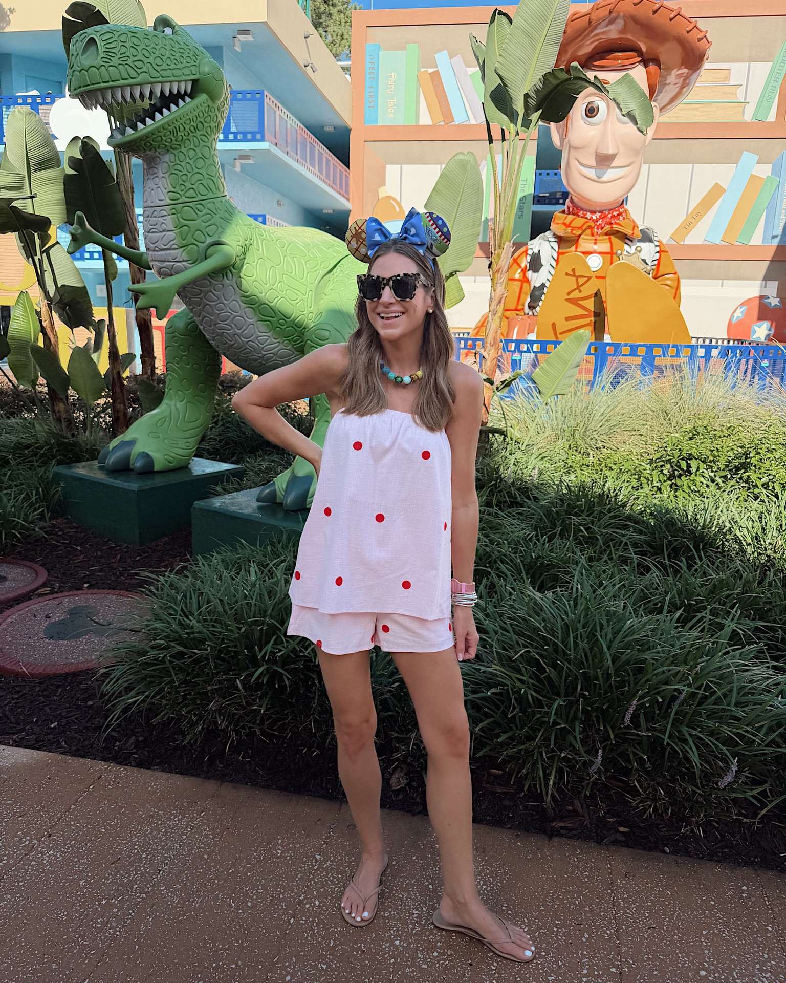 Disney ootd! In a small set, necklace, sunglasses, sandals and accessories from Amazon & Etsy ears - all fits tts.

#LTKootd #LTKTravel #LTKSeasonal