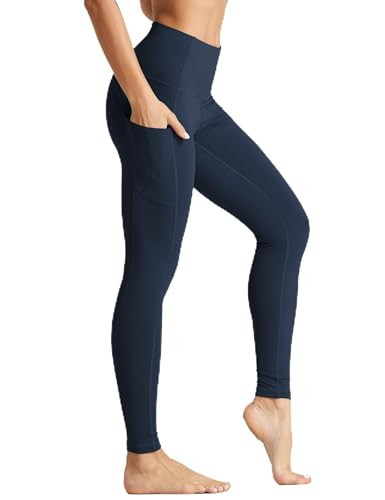 THE GYM PEOPLE Women's High Waist Yoga Pants Soft Tummy Control Athletic Workout Leggings with Deep Pockets Navy Blue | Amazon (US)