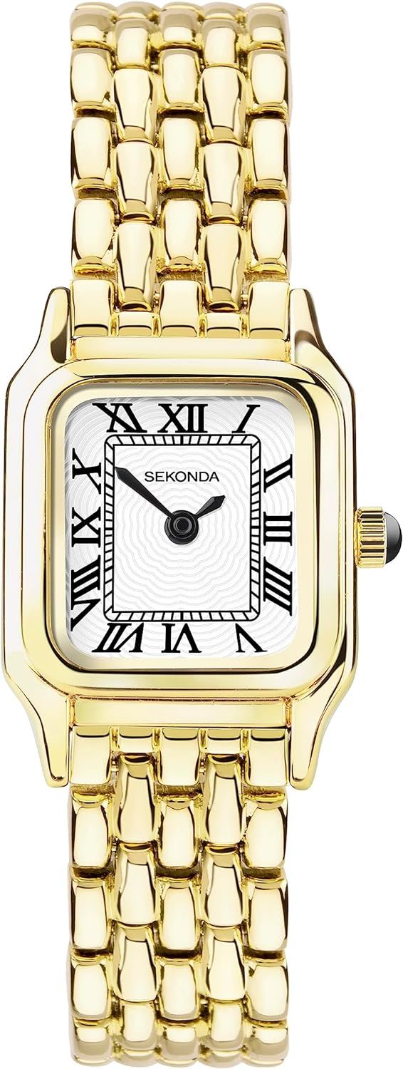 Sekonda Monica Ladies 20mm Quartz Watch in White with Analogue Display, and Gold Alloy Strap 4014... | Amazon (US)