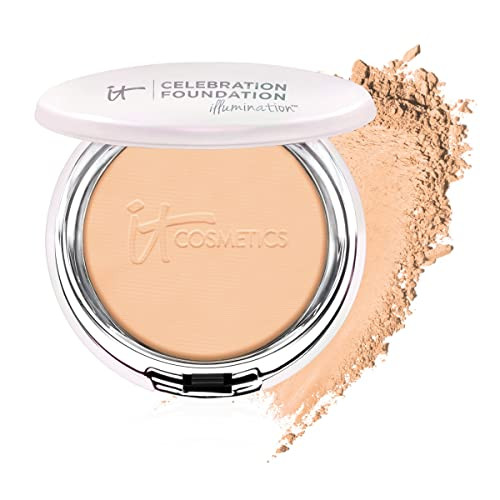 IT Cosmetics Celebration Foundation Illumination - Anti-Aging, Full Coverage Foundation Powder - With Drops of Light Technology for Added Radiance - Blurs Pores, Wrinkles & Imperfections - 0.3 oz | Amazon (US)