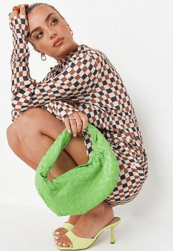 Missguided - Green Small Pouch Weave Bag | Missguided (UK & IE)