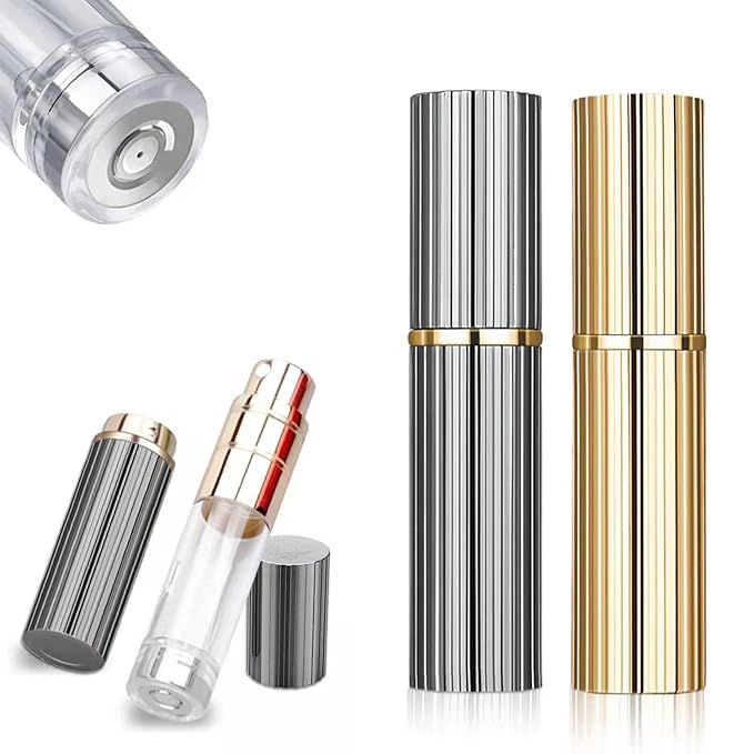 Travel Atomizer Mini Refillable Empty Spray Perfume Bottle 5ml Grey & Gold Portable TSA Scent Pum... | Amazon (US)