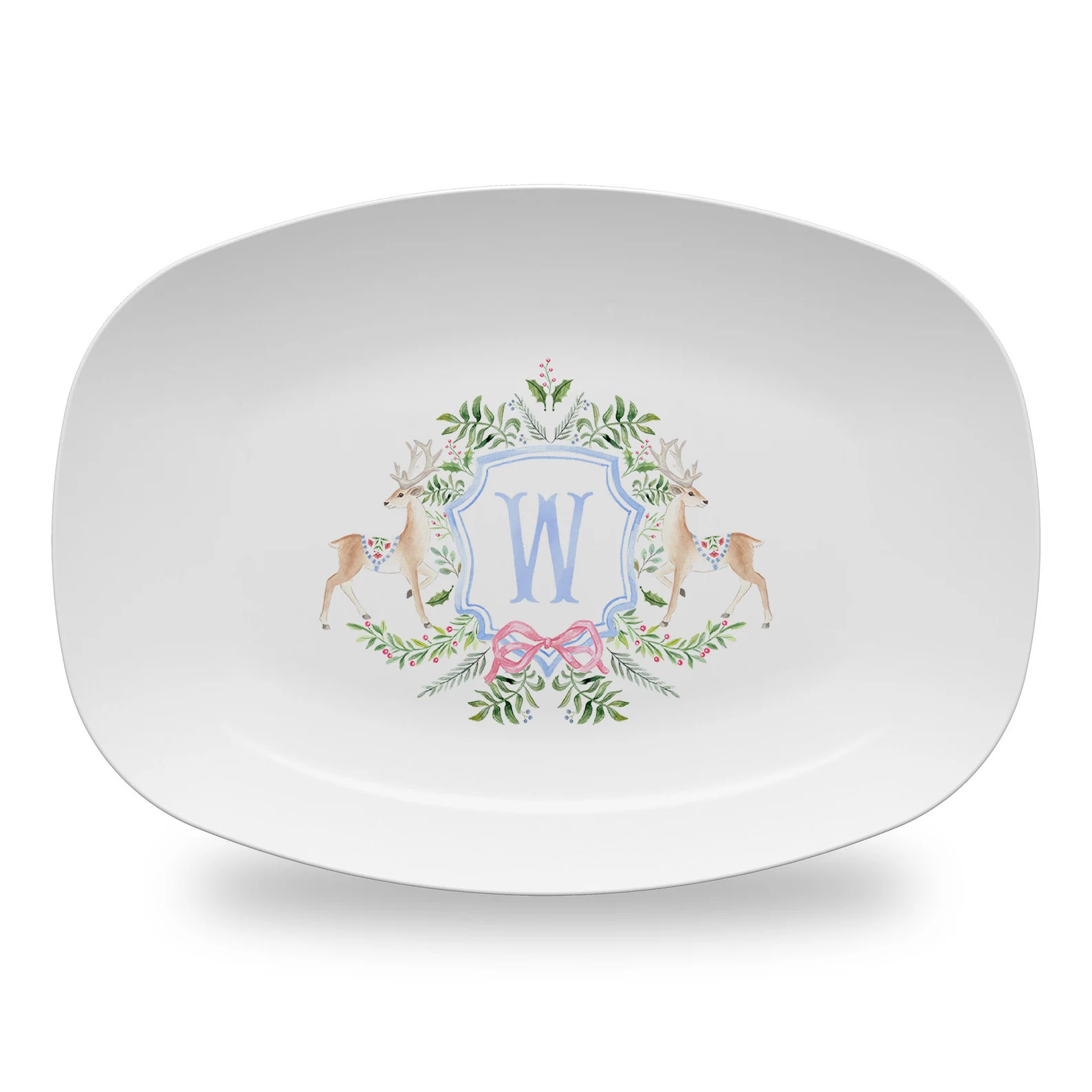 Holiday Serving Platter Plastic Christmas Personalized Platter Monogrammed Platter Hostess Gift P... | Etsy (US)