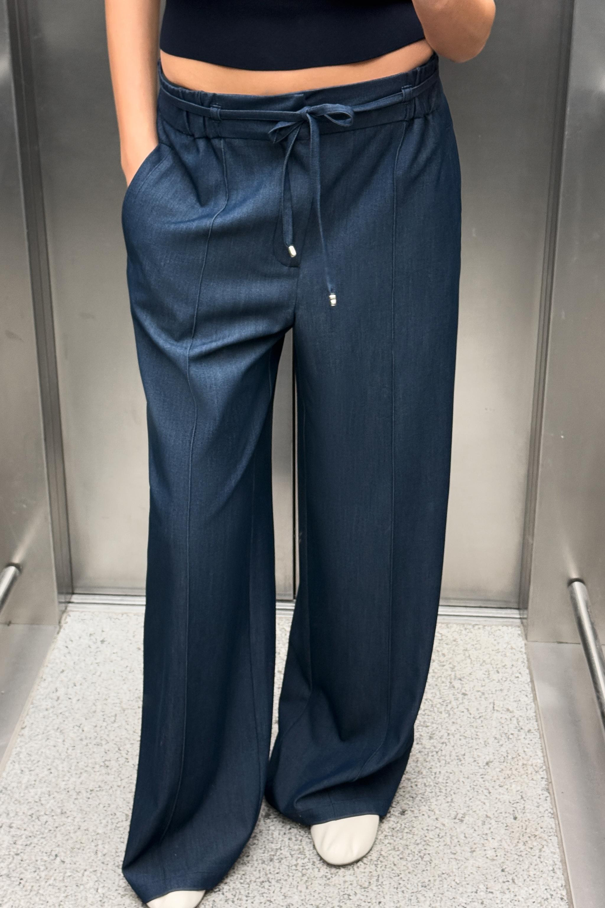 ELASTIC WAIST WIDE LEG PANTS | Zara US