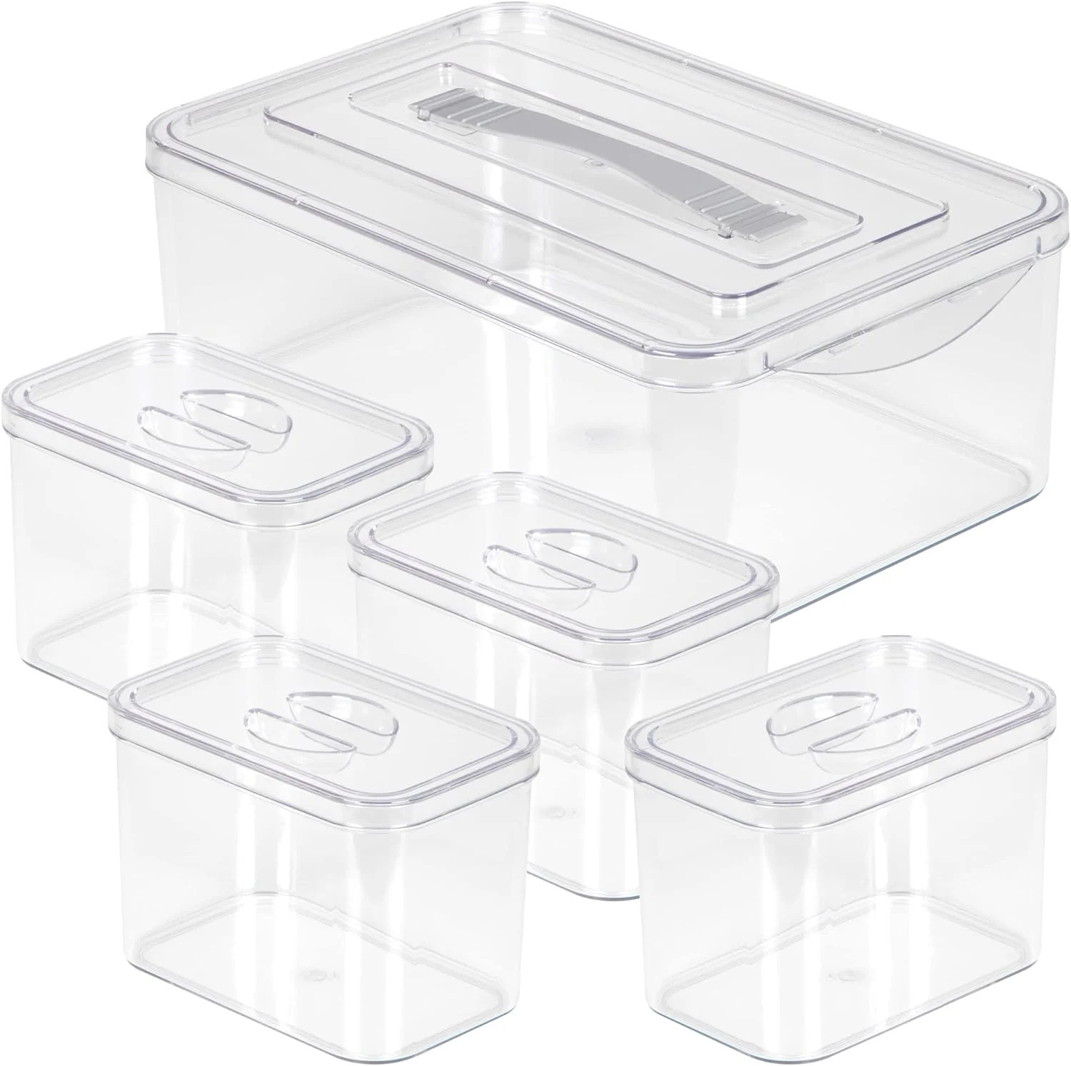 Richards Storage Bins with Lids Clear Plastic Containers & Organizer Bins, 1 Large 4 Small - Walm... | Walmart (US)