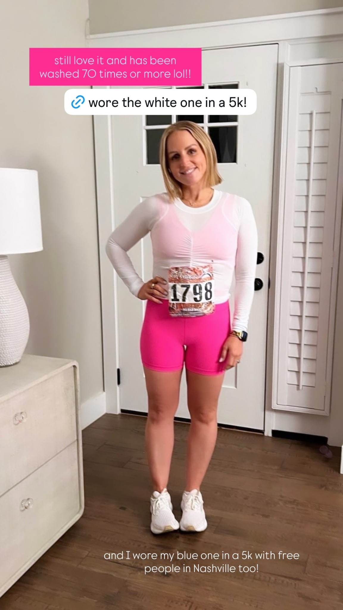 still love it and has been washed 70 times or more lol!! and I wore my blue one in a 5k with free people in Nashville too!



((Ok, I officially have this top in 3 colors. 😂💙

That’s how you know it’s good. I love the little ruching detail, and it’s lightweight, breathable, sweat-wicking, and UPF protected for summer walks and workouts.

These shorts are a favorite too because they have built-in briefs and pockets. 🤍
___________
FP Movement, Free People Movement, FP Movement set, Free People activewear, workout outfit, matching workout set, athleisure outfit, gym outfit, walking outfit, hot girl walk outfit, Pilates outfit, tennis outfit, pickleball outfit, running outfit, workout clothes, activewear favorites, women’s activewear, summer activewear, cute workout clothes, workout style, athletic outfit, fitness fashion, sporty chic, blue workout set, athleisure style, on the go outfit, errand outfit, coffee run outfit, travel day outfit, mom on the go, everyday activewear, summer workout outfit, UPF clothing, sun protection clothing, outdoor workout outfit, breathable activewear, lightweight workout top, running shorts, workout shorts with pockets, athletic shorts, Free People shorts, Free People top, favorite workout top, workout essentials, gym essentials, summer essentials, wellness lifestyle, healthy lifestyle, morning walk outfit, gym girl outfit, Pilates girl aesthetic, casual sporty outfit, cute athleisure, daily uniform, weekend outfit, athleisure finds, LTK activewear, LTK workout finds, sporty mom style, active mom outfit, walking outfit ideas, vacation activewear, travel outfit, comfy workout clothes, summer style, activewear set, matching activewear, workout inspiration, fitness outfit, outdoor walk outfit, everyday style, casual outfit ideas, blue and white outfit 💙✨))