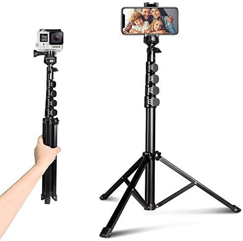 62" Phone Tripod Accessory Kits, Aureday Camera & Cell Phone Tripod Stand with Bluetooth Remote a... | Amazon (US)