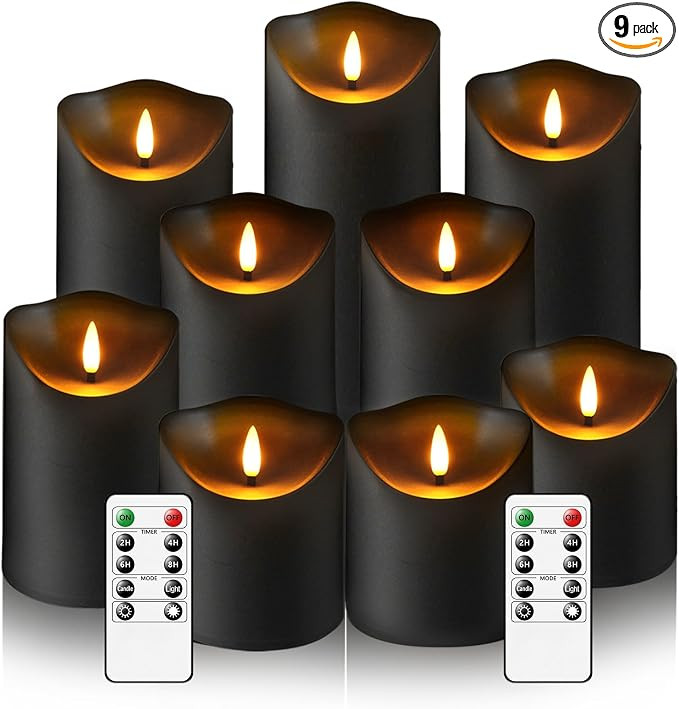 Eebuss Flameless Candles with Remote Timer, Battery Operated Realistic Flickering LED Candles, 9 ... | Amazon (US)