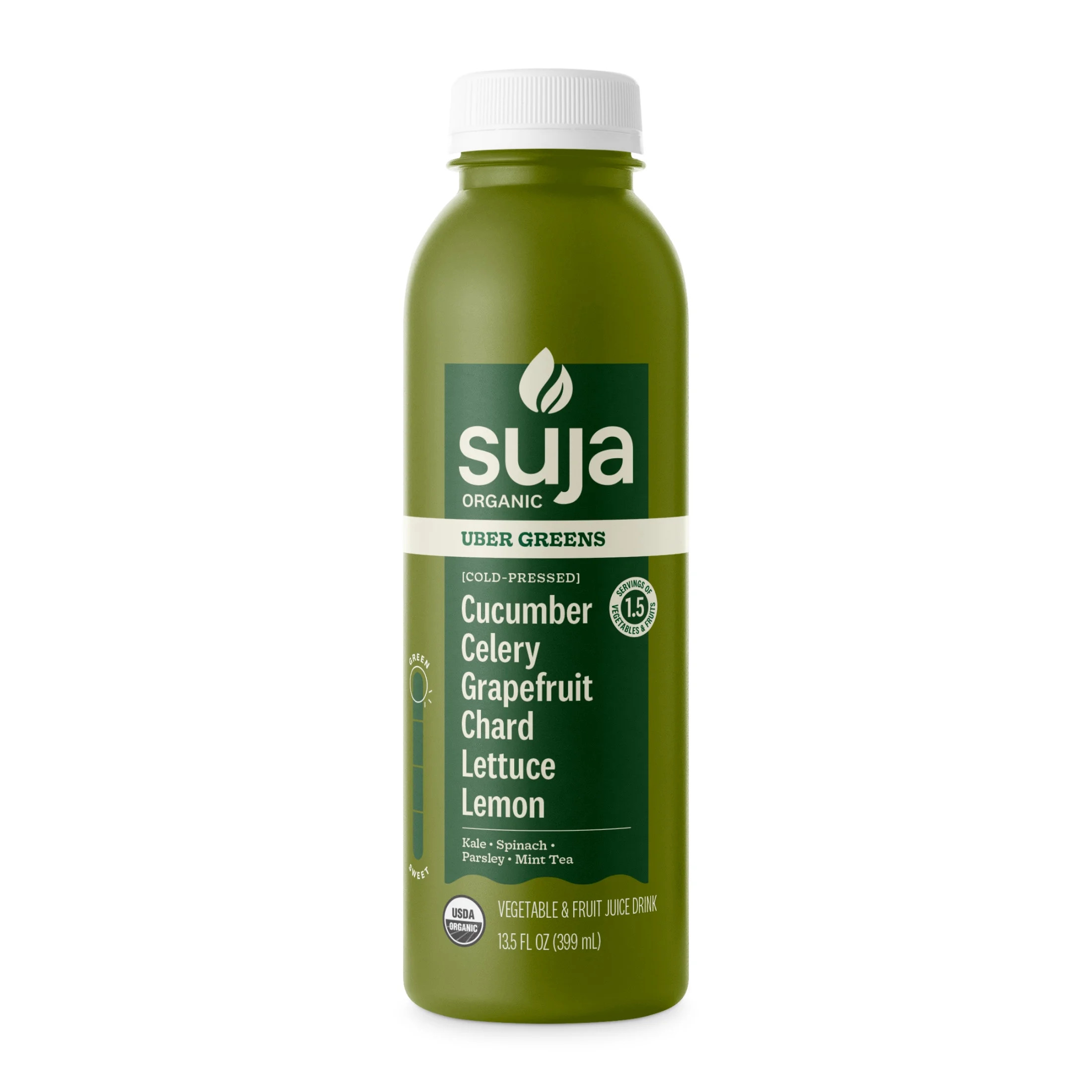 Suja Organic Uber Greens Cold Pressed Juice Drink, 13.5 fl oz Bottle | Walmart (US)