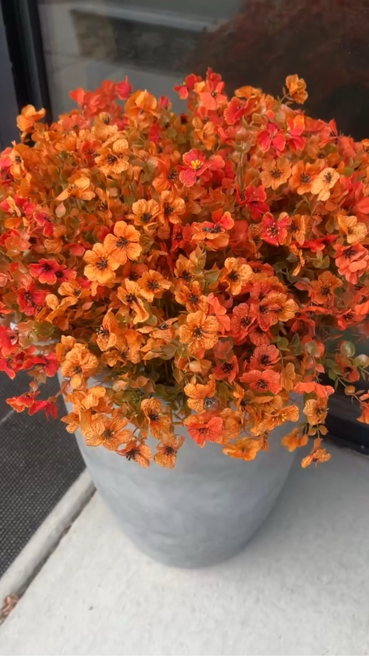 From summer to fall. These flowers look so real & the colors for fall are 😍🥰🙌🏻.

I used two bundles in each pot 

#LTKSeasonal #LTKFindsUnder100 #LTKHome