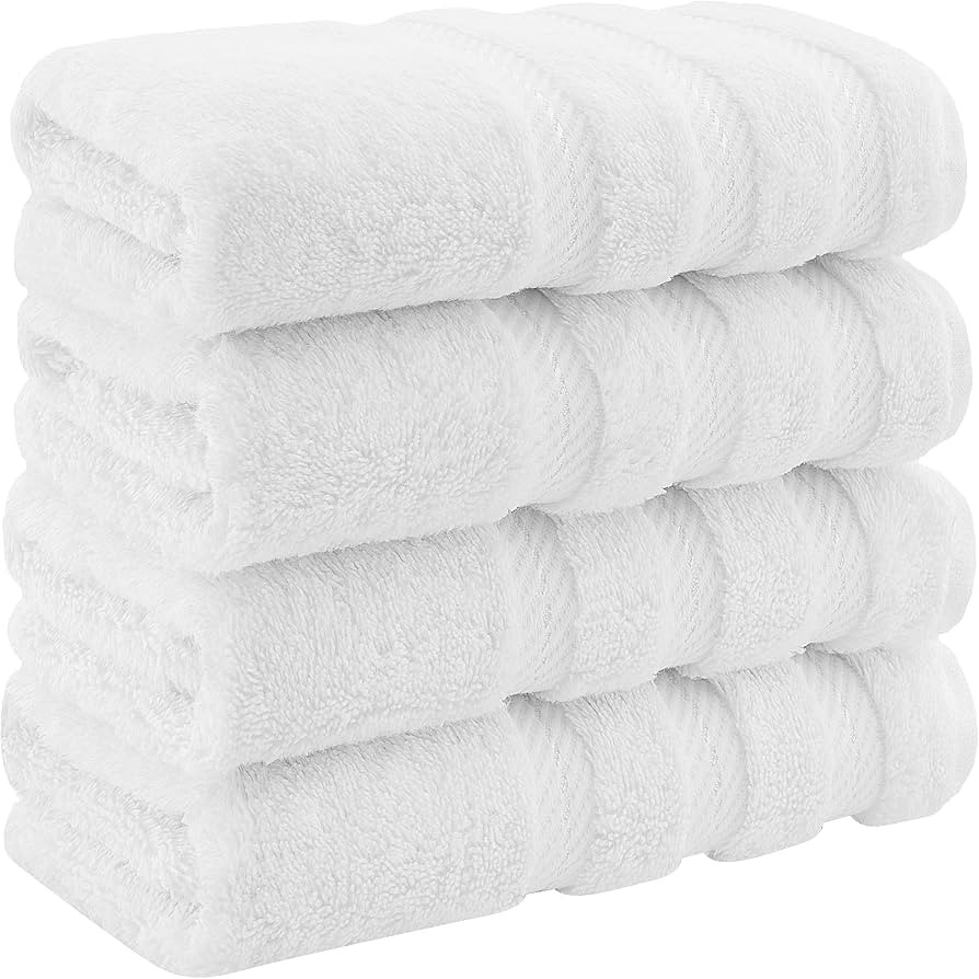 American Soft Linen Luxury Hand Towels for Bathroom, 100% Cotton Turkish 4 Piece Hand Towel Set, ... | Amazon (US)