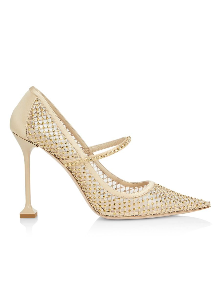 Crystal-Embellished 105 Fishnet Pumps | Saks Fifth Avenue