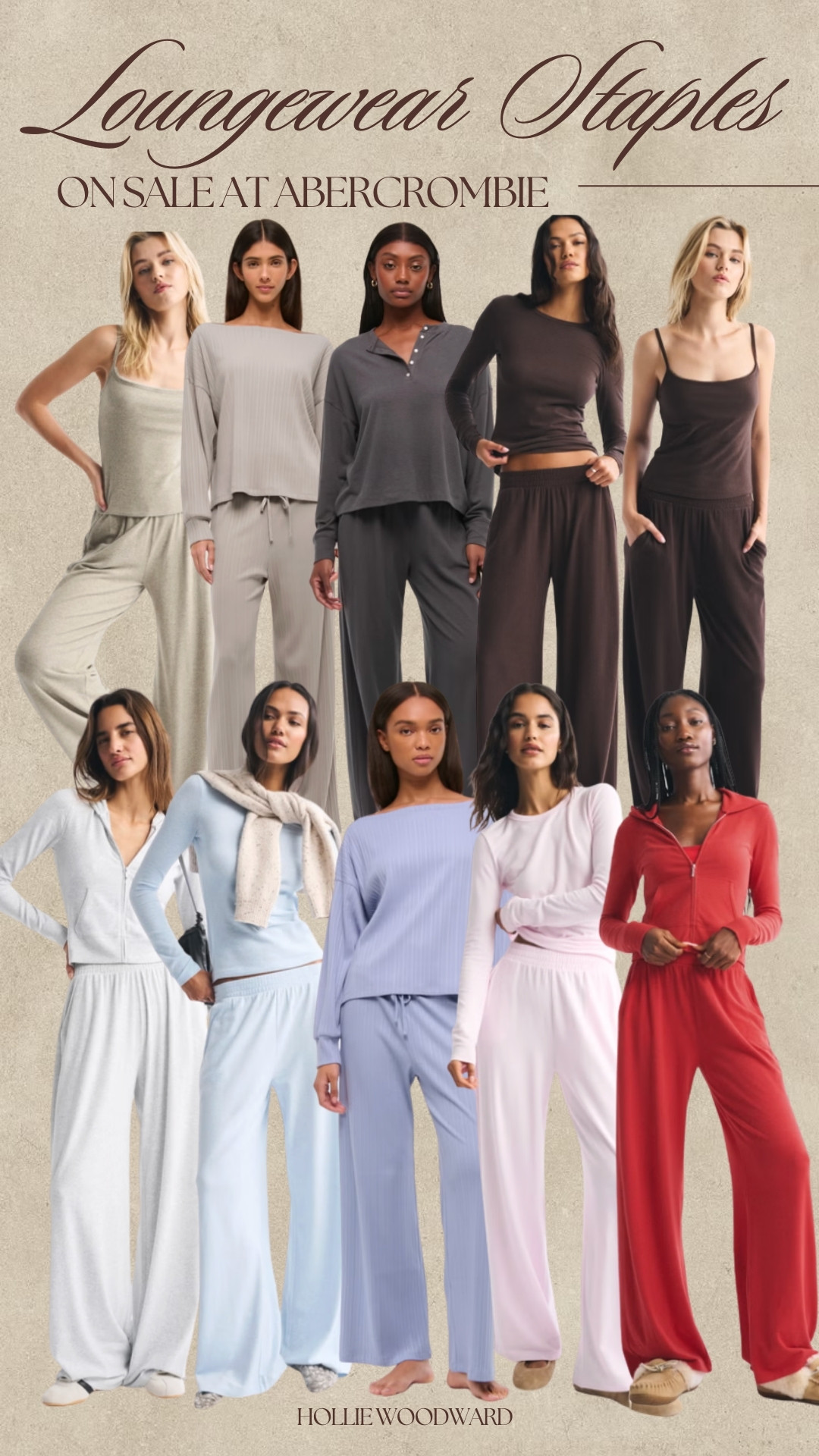 abercrombie loungewear staples for travels, staying cozy at home or running errands 🫶🏼 

 