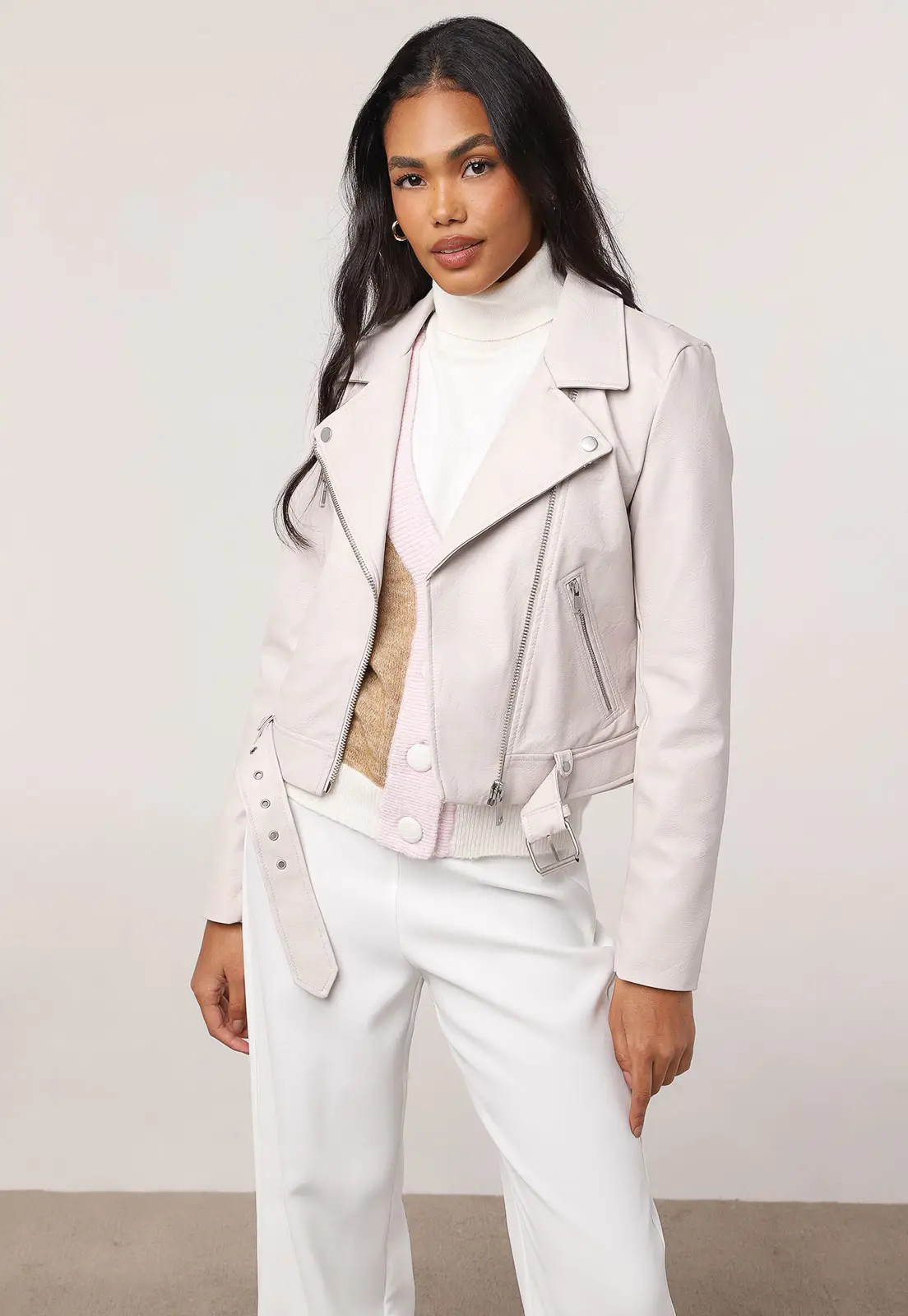 Jaqueta Only Biker Resinada Off-White | Dafiti (BR)