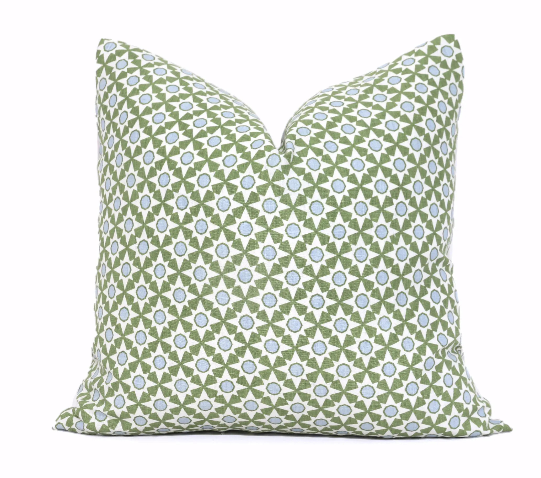 Schumacher Green and Blue Serendipity Star Pillow Cover: Linen Decorative Pillow | Etsy (Global)