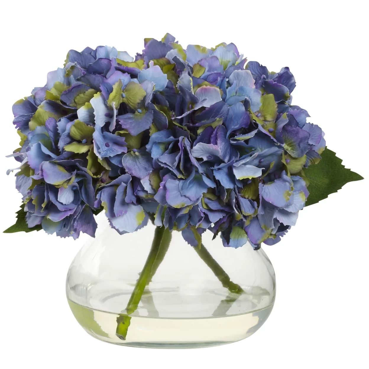 Nearly Natural Blooming Hydrangea with Vase Arrangement | Walmart (US)