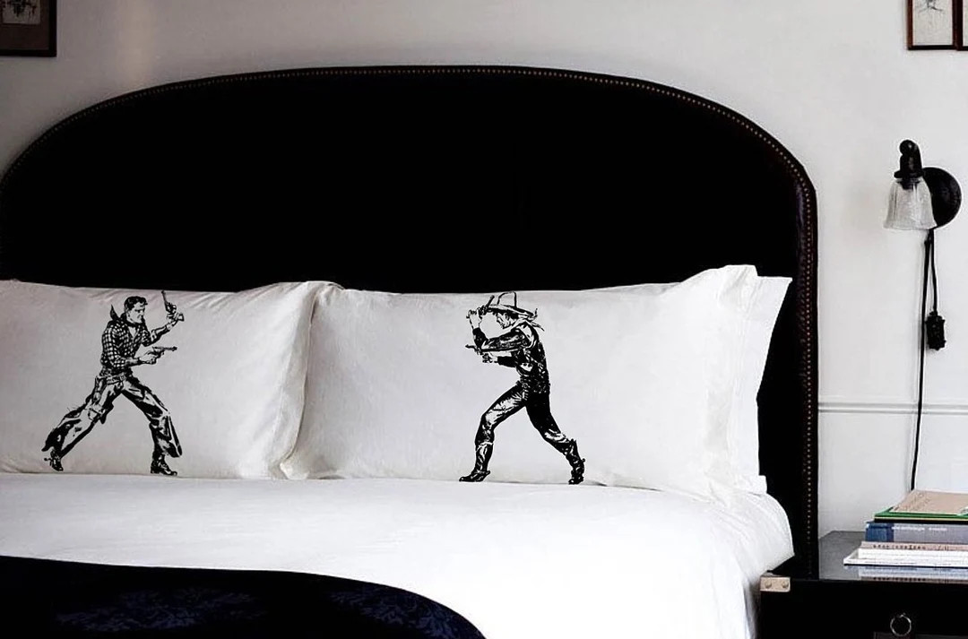 Wild West Showdown Pillow Case Set Pillow Fighting Pillowcases Western Cowboy Duel Wild West Deco... | Etsy (US)