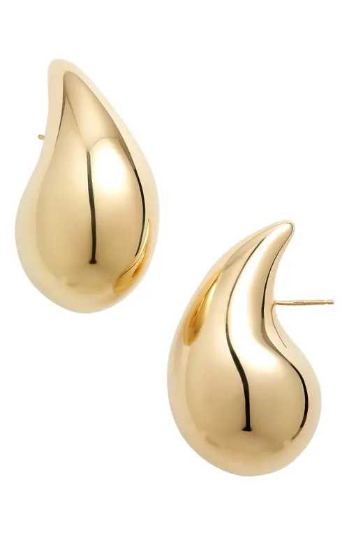 Bottega Veneta Sterling Silver Teardrop Earrings in Argent/Scuro at Nordstrom | Nordstrom