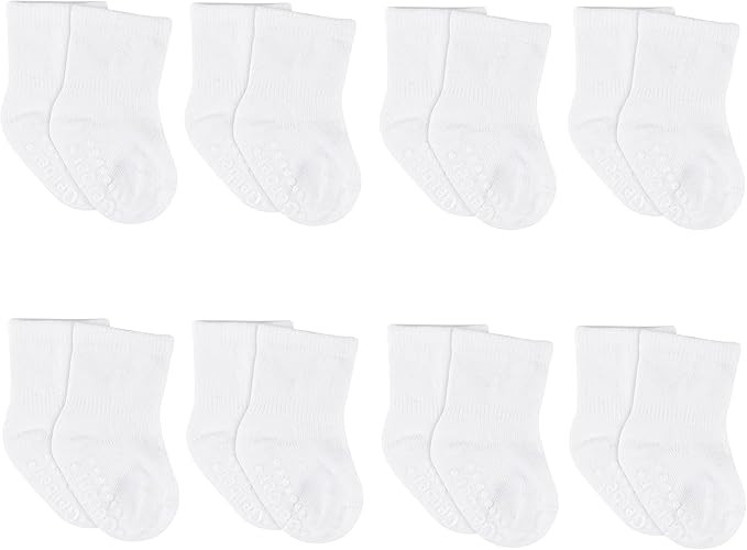 Gerber Unisex Baby and Toddler 8-Pack Wiggle-Proof Jersey Crew Socks | Amazon (US)