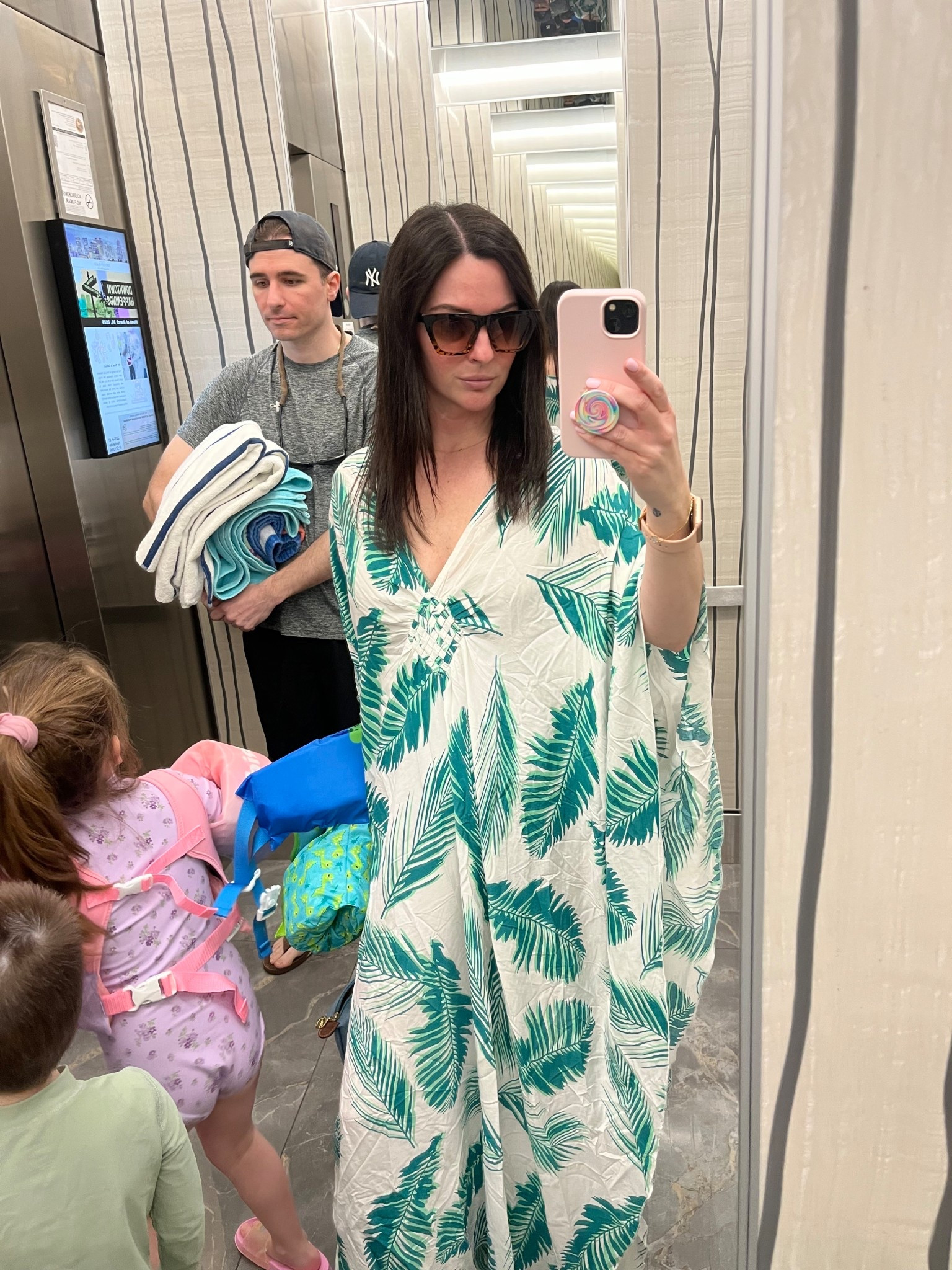 Elevator up to the pool ☀️
Living in this oversized kaftan coverup — it’s the perfect throw-on for staying comfy while still feeling put together. Paired with my go-to Amazon sunnies for that effortless vacation vibe 😎

Easy, breezy, and ready for a full day by the pool with my crew 🤍 #VacationOutfits #PoolDayStyle #BeachCoverup #ResortWear #AmazonFinds
@amazonfindsandfashion 

#LTKTravel #LTKmomlife #LTKSwim
