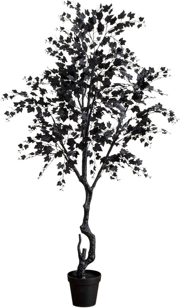 Nearly Natural 7ft Artificial Halloween Black Maple Tree - Indoor Decorative Spooky Holiday Displ... | Amazon (US)