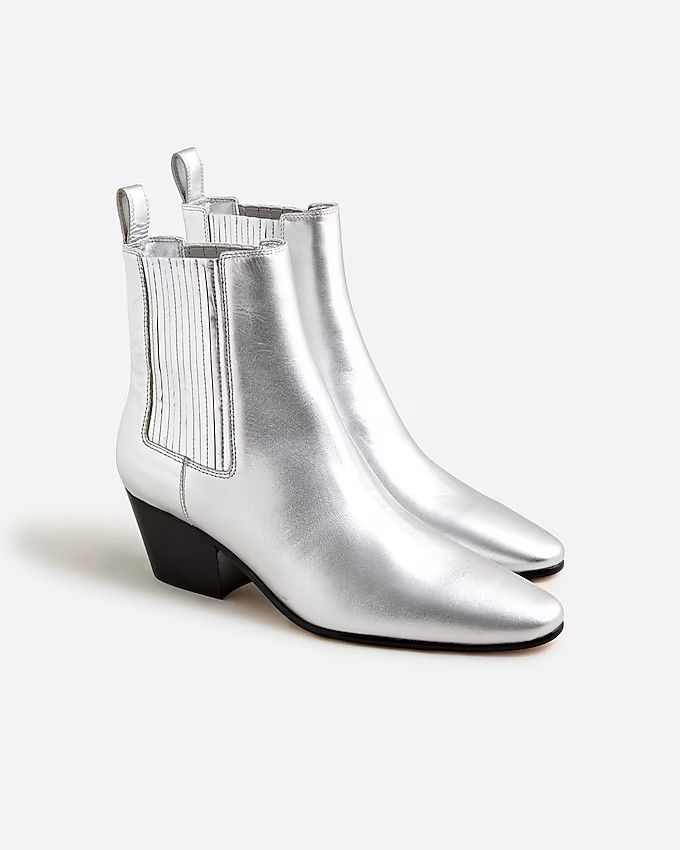 Piper ankle boots in metallic leather | J. Crew US