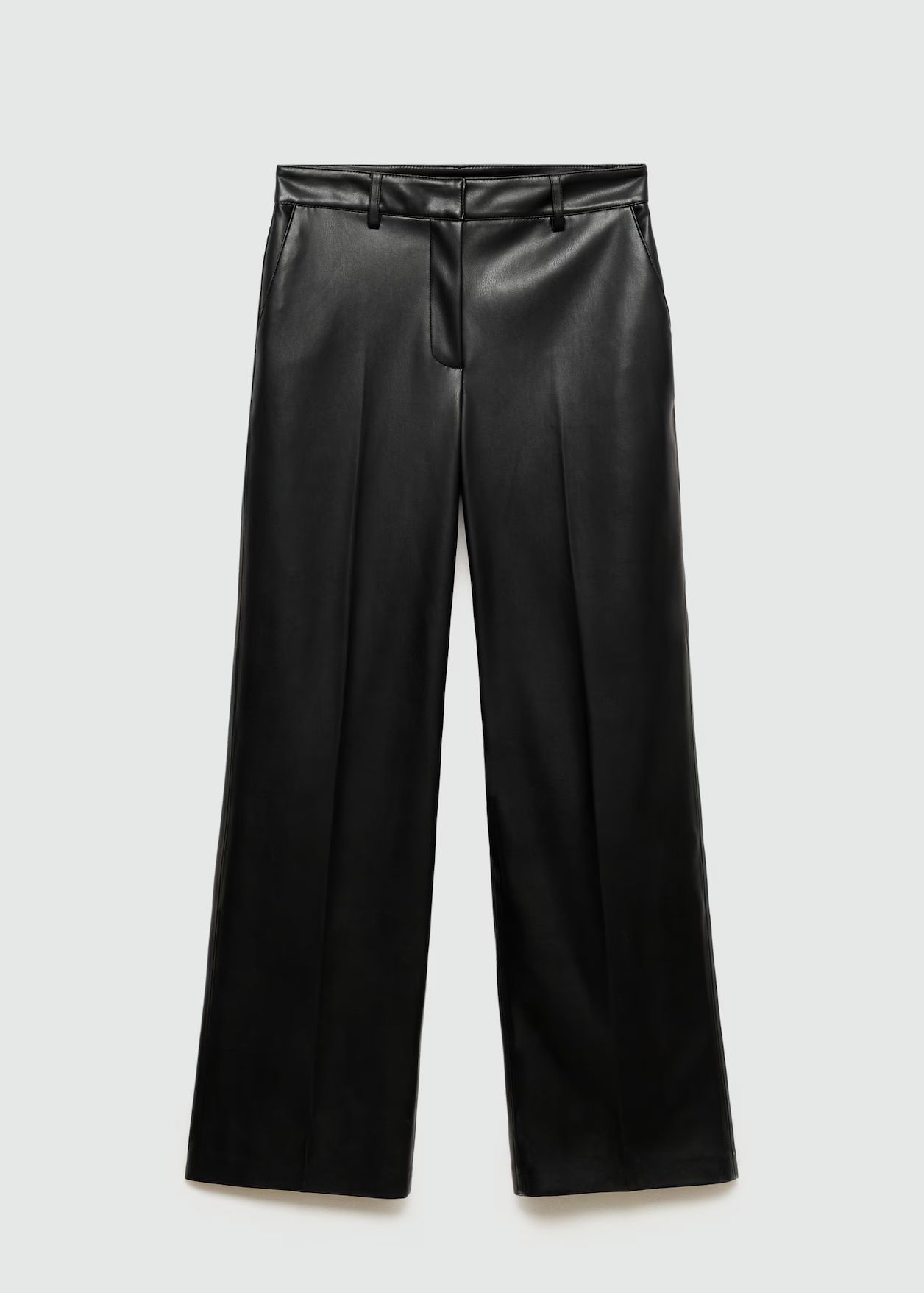 Wide leg faux leather trousers | MANGO (UK)