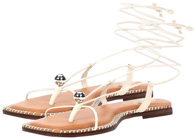 x The Style Bungalow Clarke Leather Stud Ornament Ankle Wrap Sandals | Dillard's