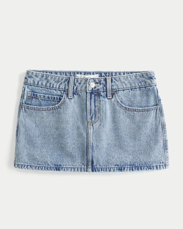 Women's Low-Rise Denim Mini Skort | Women's Bottoms | HollisterCo.com | Hollister (US)