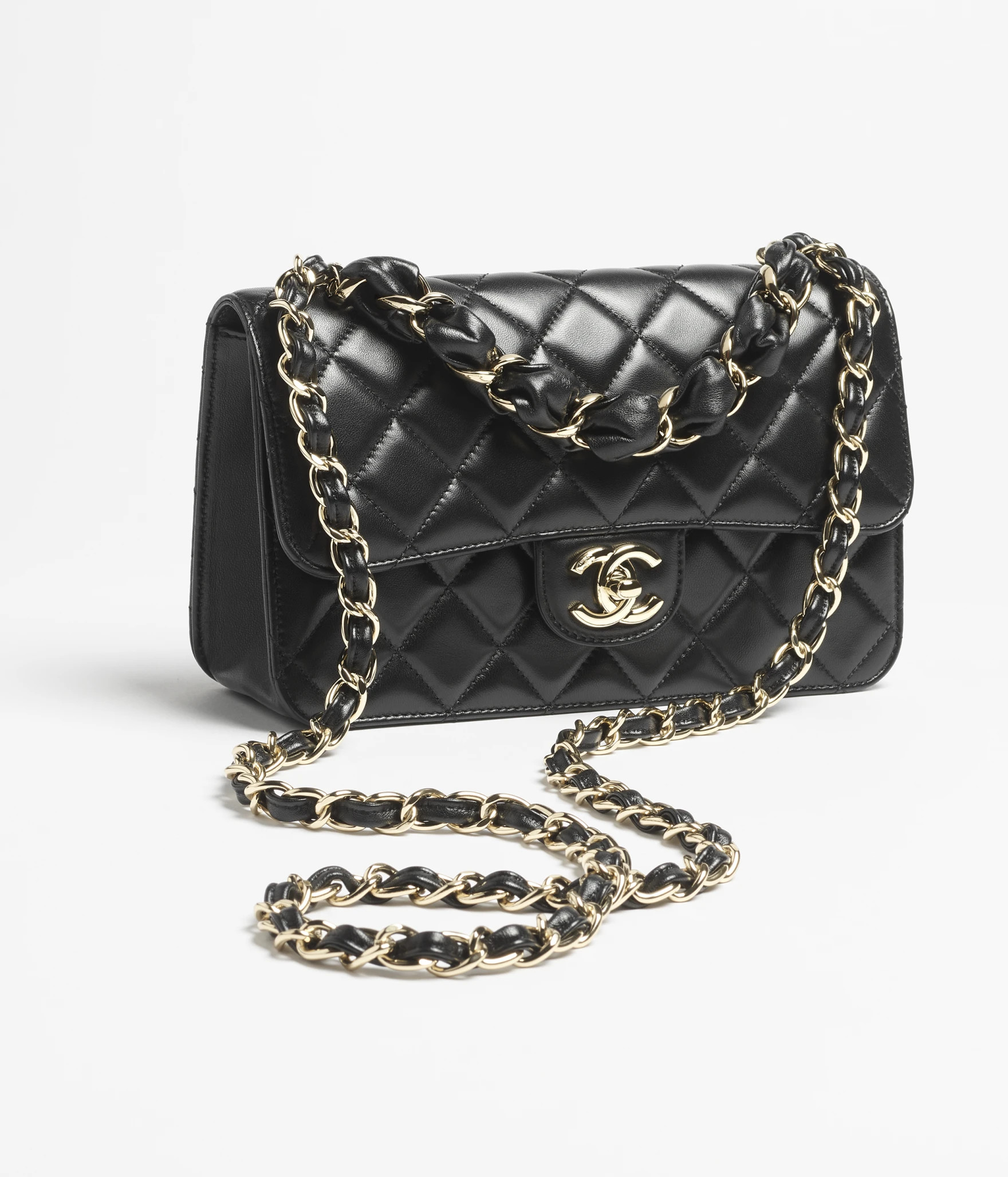 Flap bag, Shiny lambskin & gold-tone metal, black — Fashion | CHANEL | Chanel, Inc. (US)