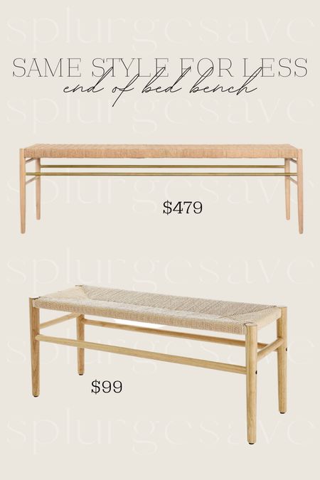 same end of the bed bench style for two different price ranges 
get the same look for less from an amazon find
amazon home, home decor, wicker, bench, dining bench

#LTKsalealert #LTKFind #LTKhome