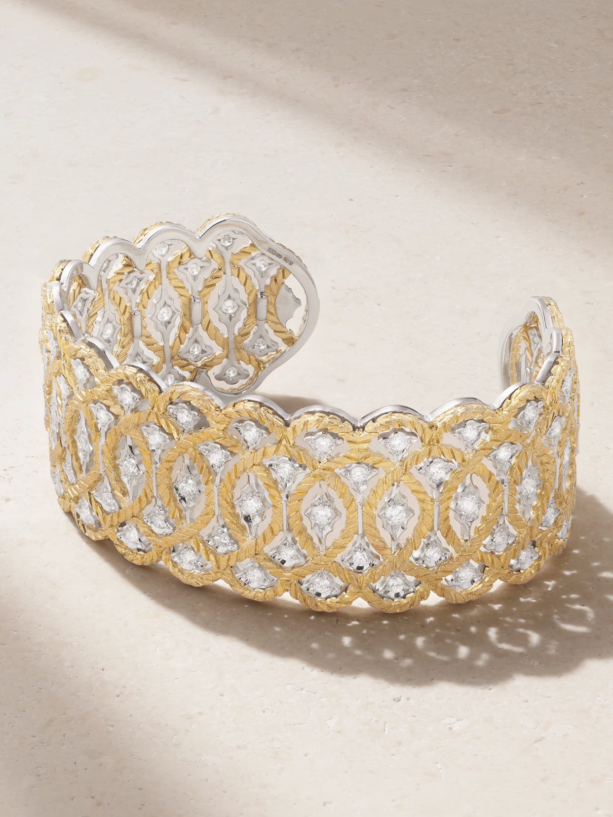 Buccellati - Étoilée 18-karat Yellow And White Gold Diamond Cuff - M | NET-A-PORTER (UK & EU)