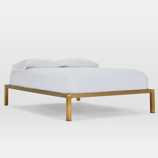 Box Frame Bed Frame - Antique Brass | West Elm (US)