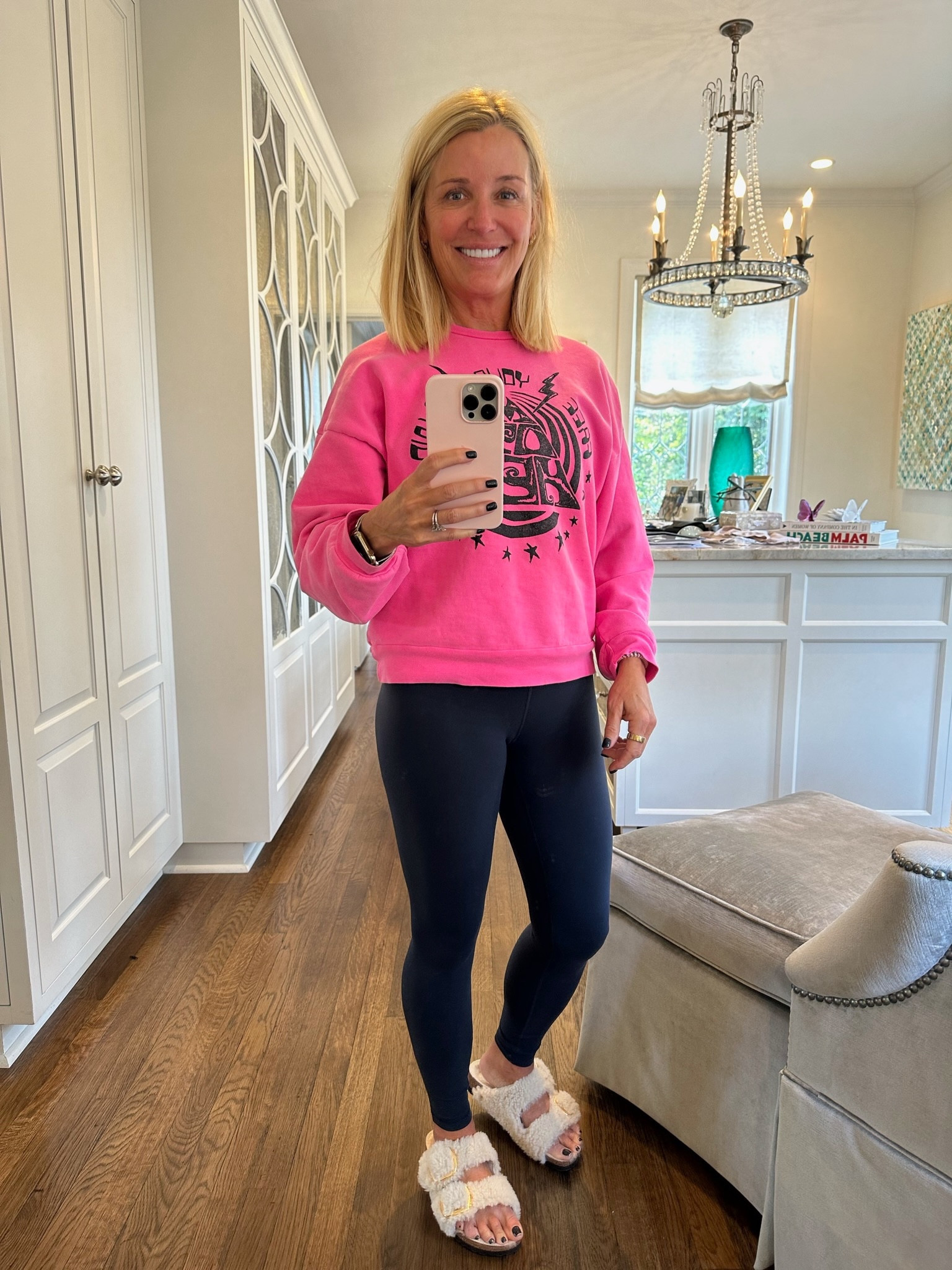 Cozy outfit for the win! Graphic sweatshirt + Amazon leggings + fuzzy Birkenstocks 

#LTKtravel #LTKshoecrush #LTKstyletip