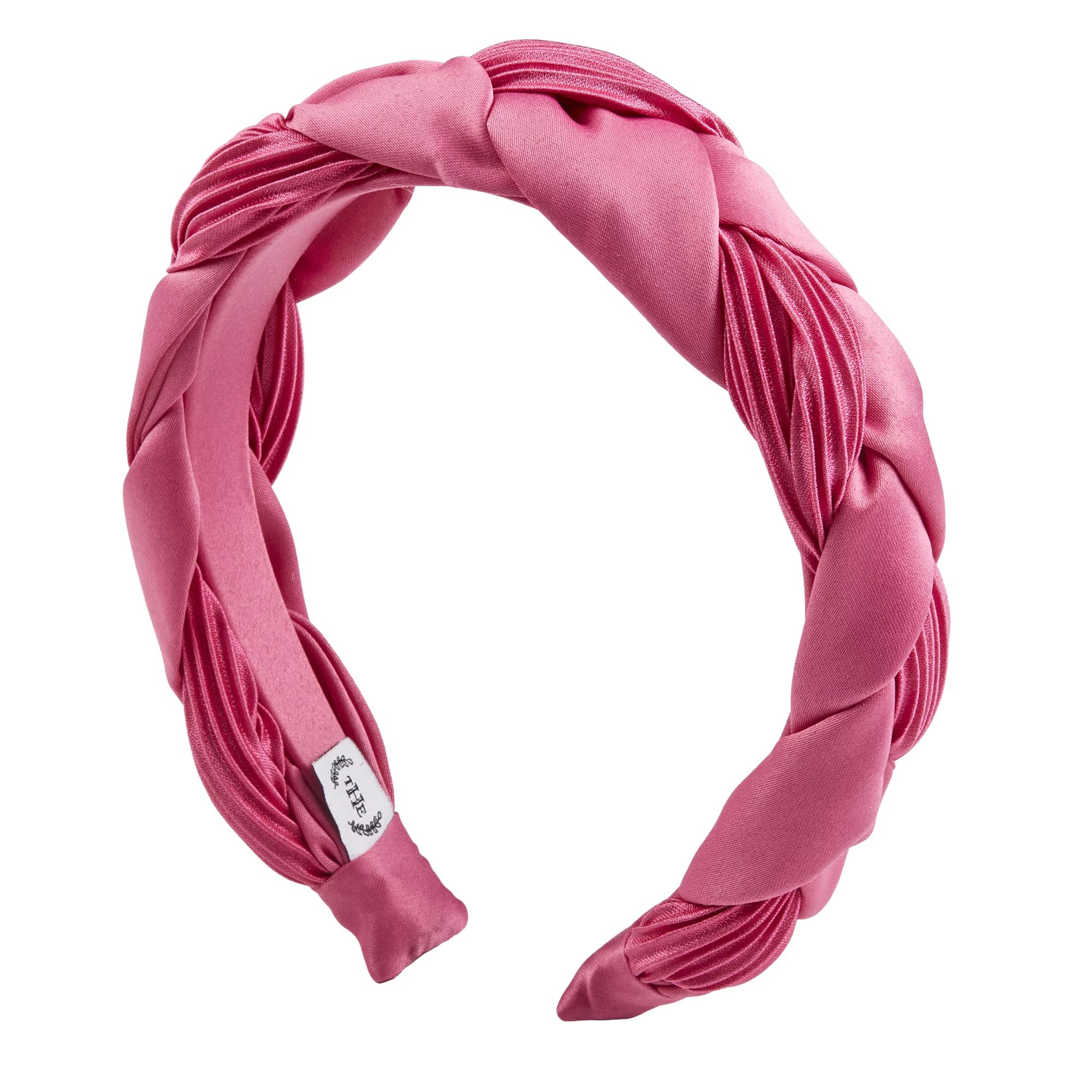 The Home Edit Braided Headband in Bright Pink Satin | Walmart (US)