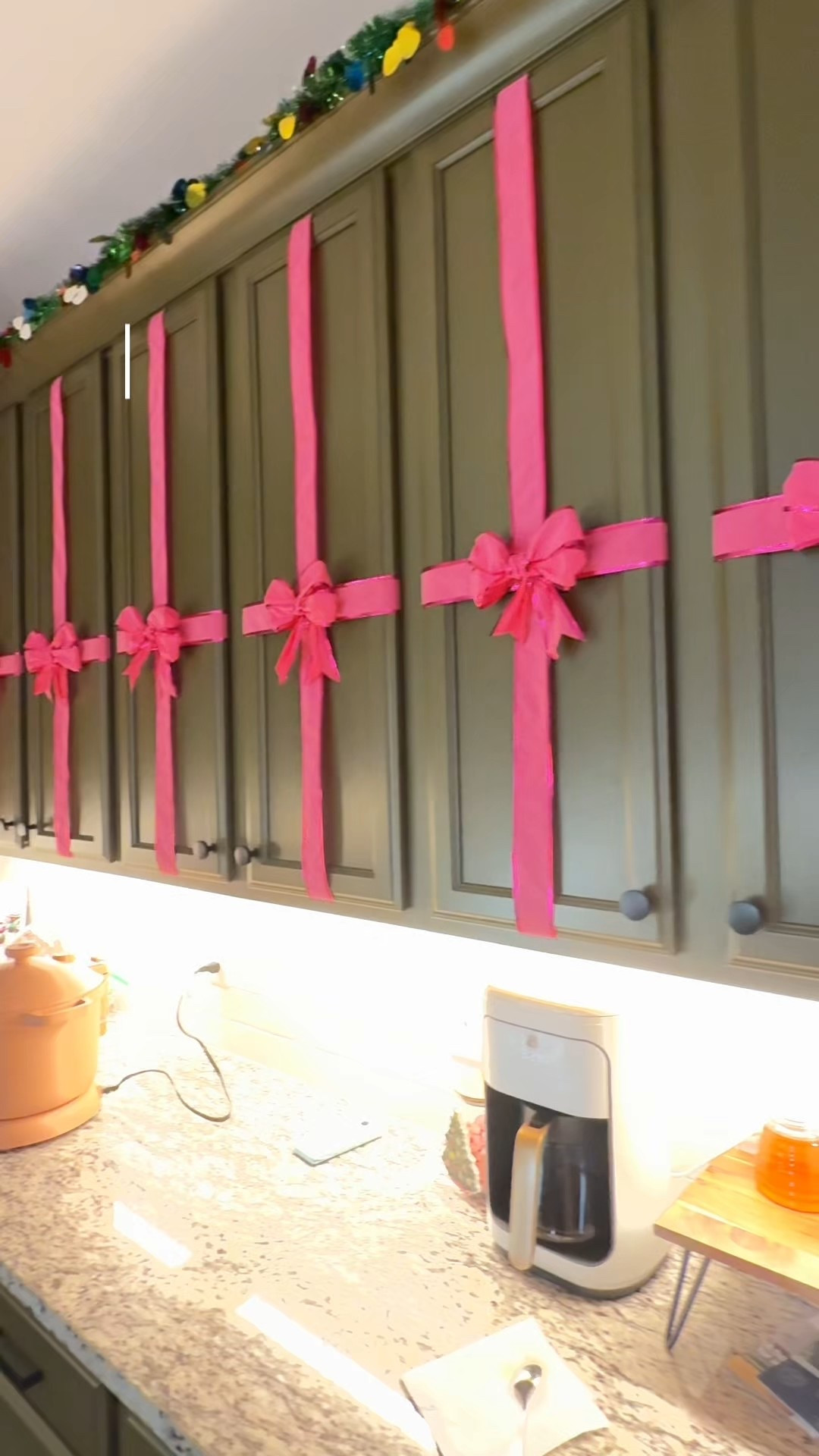 Bow tutorial for how I wrapped my cabinets like a present 


#LTKSeasonal #LTKHome #LTKHoliday