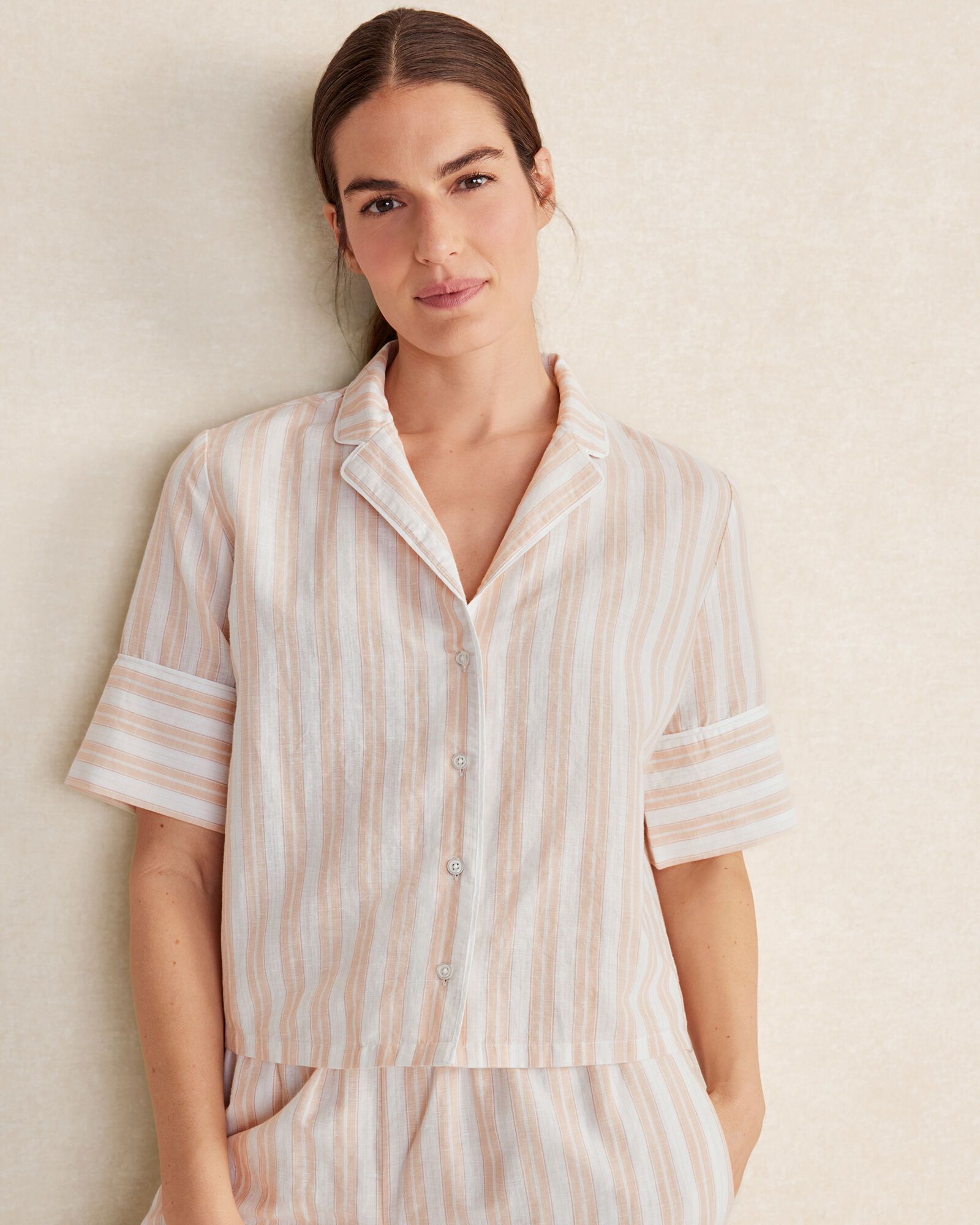 Organic Cotton Linen Striped Pajama Top | Haven Well Within