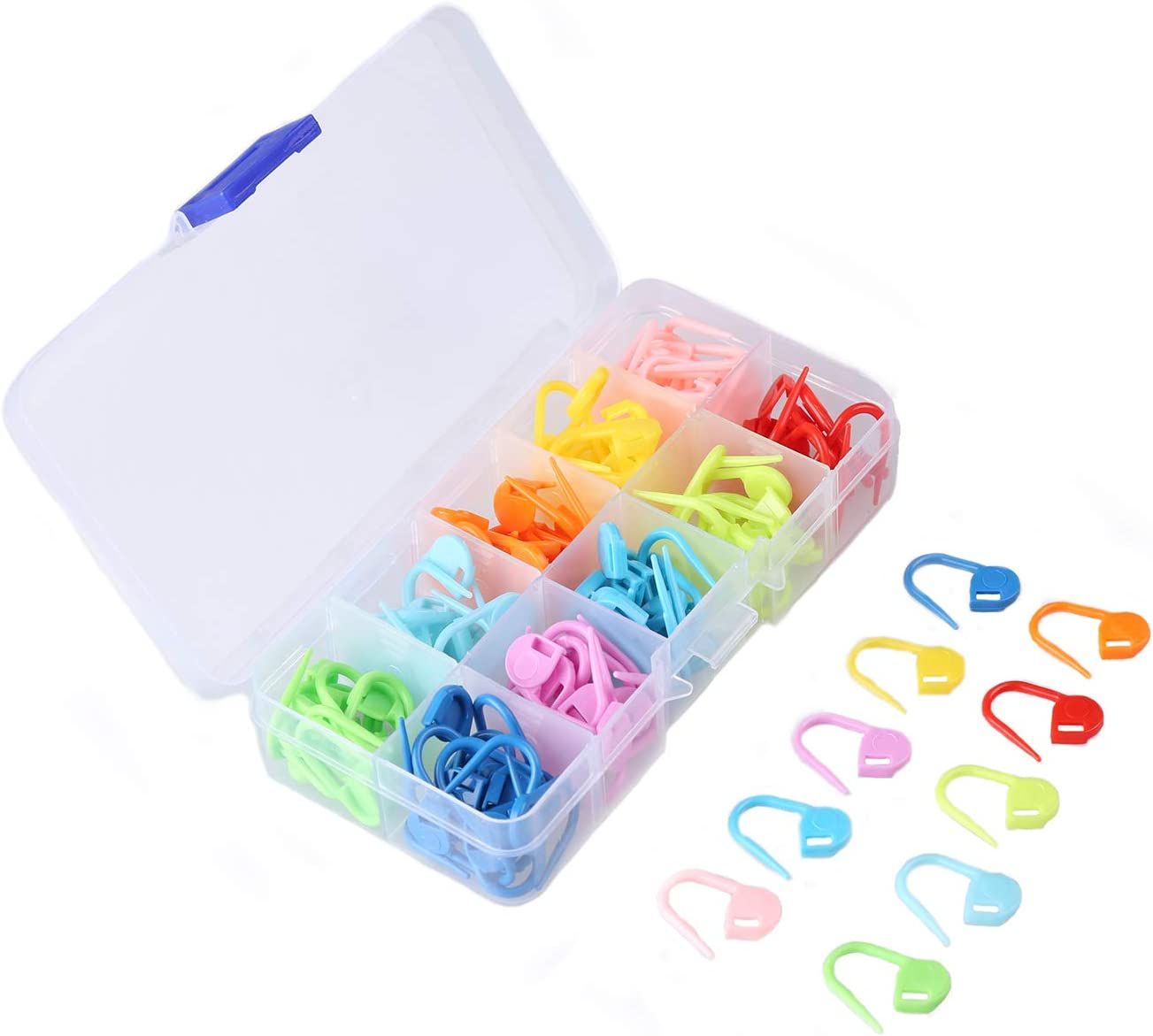 Meikeer 150 Pieces Knitting Crochet Locking Stitch Markers Stitch Needle Clip Counter 10 Colors (... | Amazon (US)