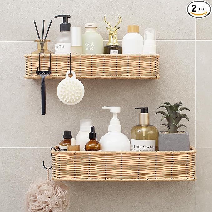GRANNY SAYS Shower Caddy Hanging, 2 Pack Bathroom Shelves for Shower, Waterproof Shower Shelf for... | Amazon (US)