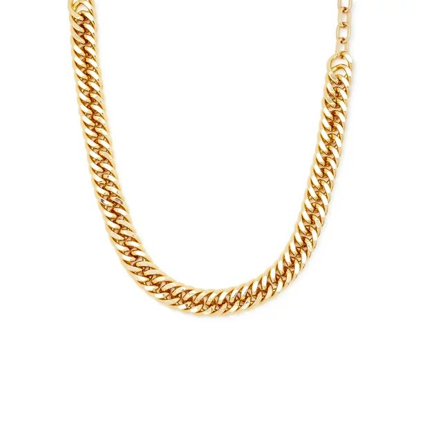 Scoop Womens Brass 14K Gold-Flash Plated Chain-Link Toggle Necklace - Walmart.com | Walmart (US)
