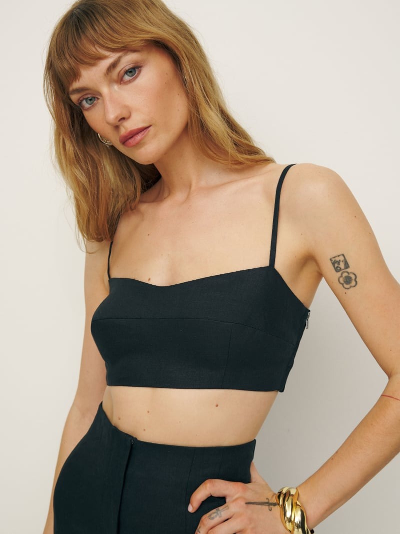 Amery Linen Cropped Top | Reformation (Global)
