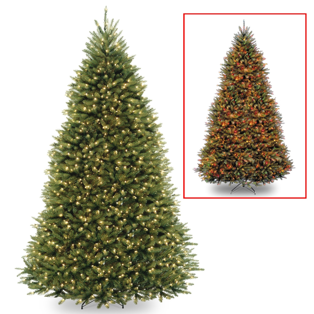National Tree Company 9' Dunhill Fir Hinged Tree with 900 Dual Color(R) Led Lights + PowerConnect System-9 Functions - Green | Macy's