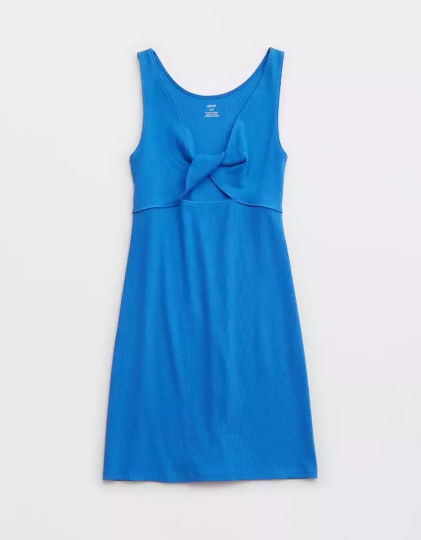 Aerie Twist Front Ribbed Mini Dress | Aerie