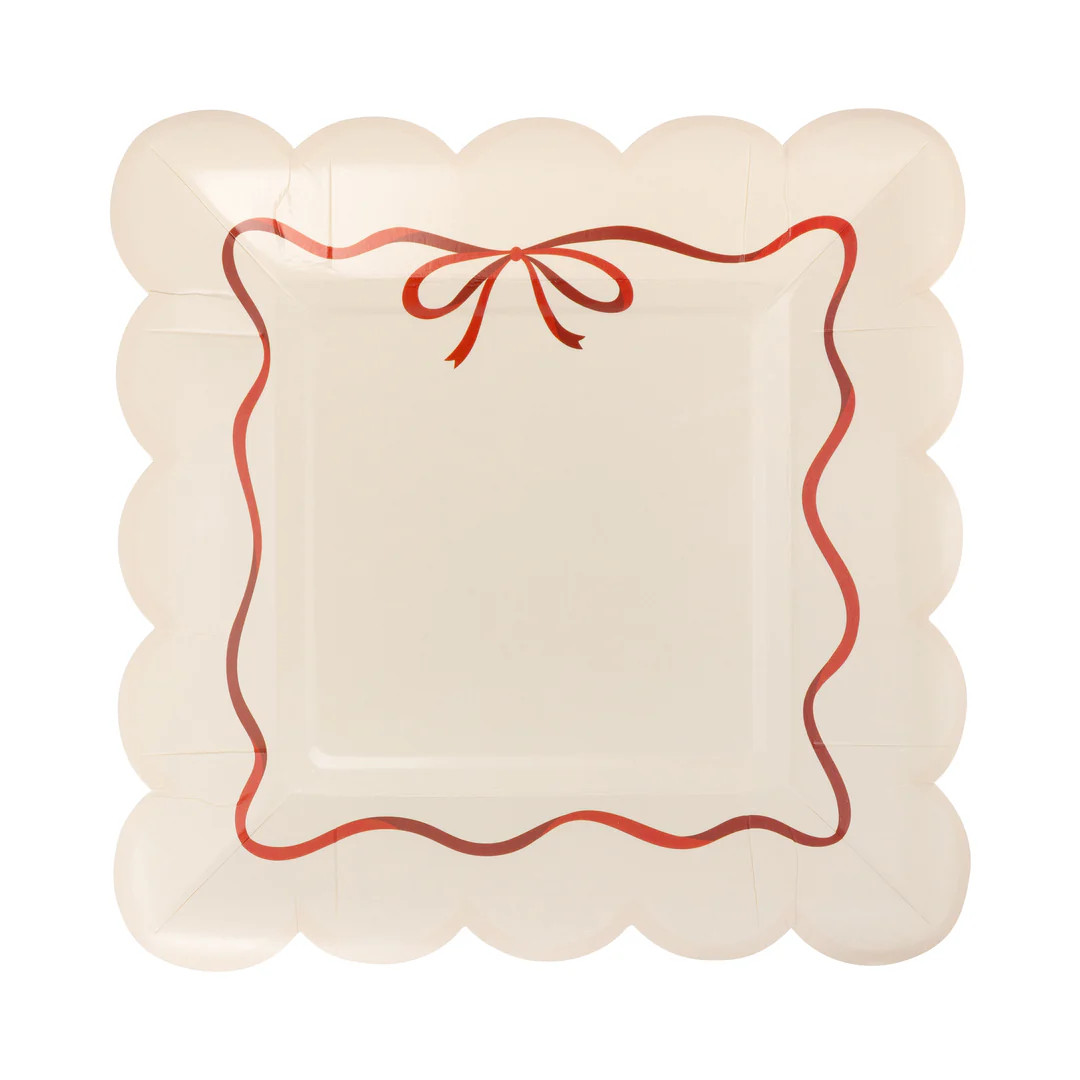 Red Bow Border Plate | My Mind's Eye