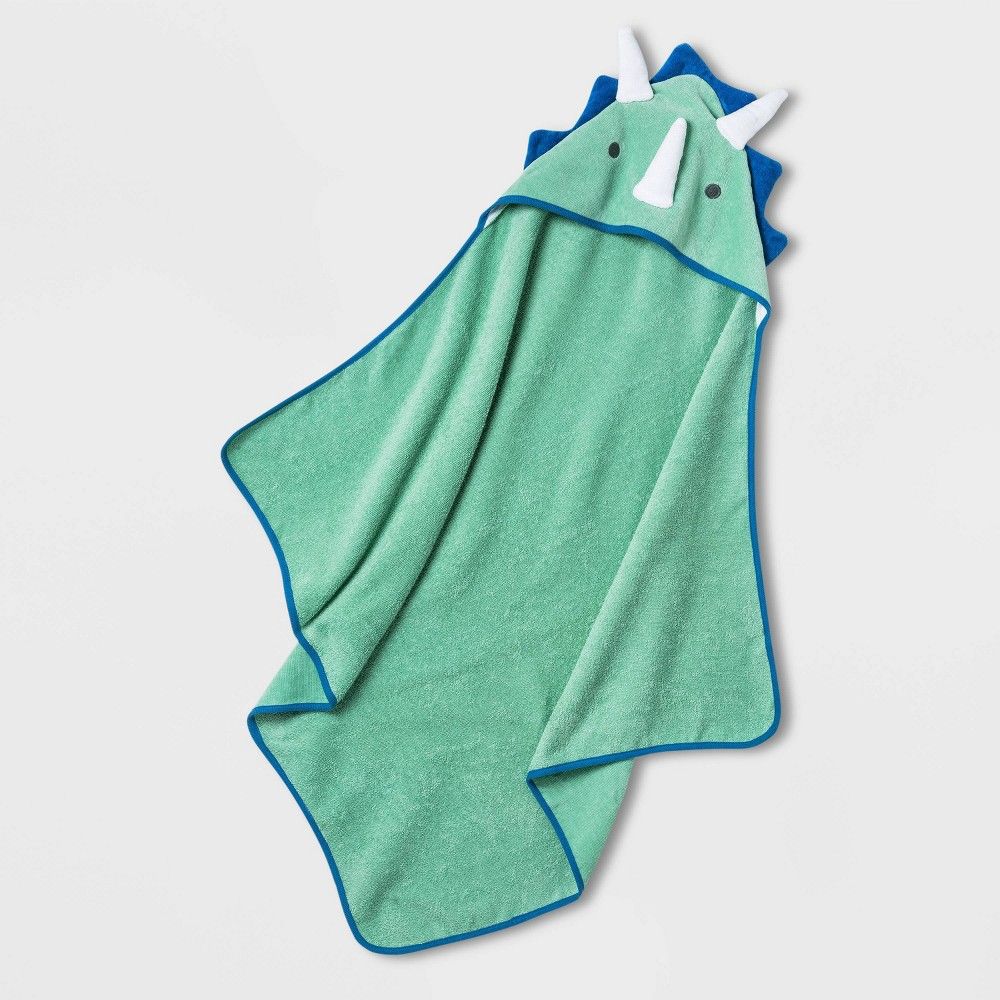 Baby Boys' Dino Hooded Bath Towel - Cloud Island Green | Target