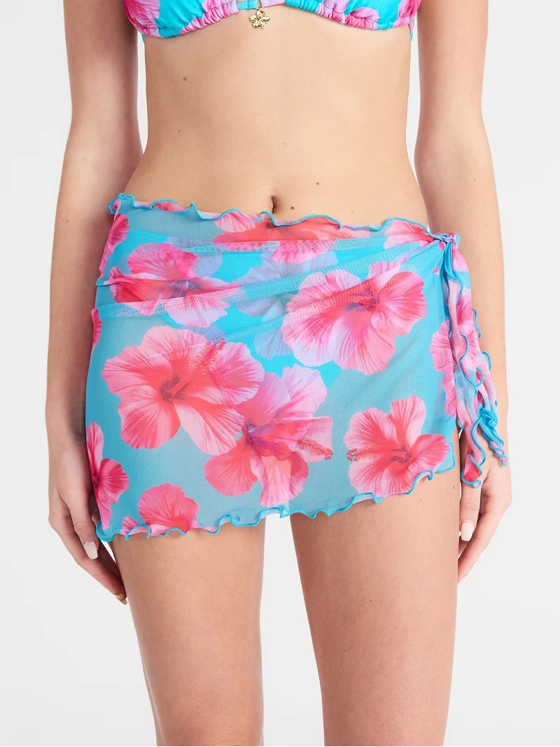 No Boundaries Short Sarong Bikini Coverup Skirt, Women's XXS-XL | Walmart (US)