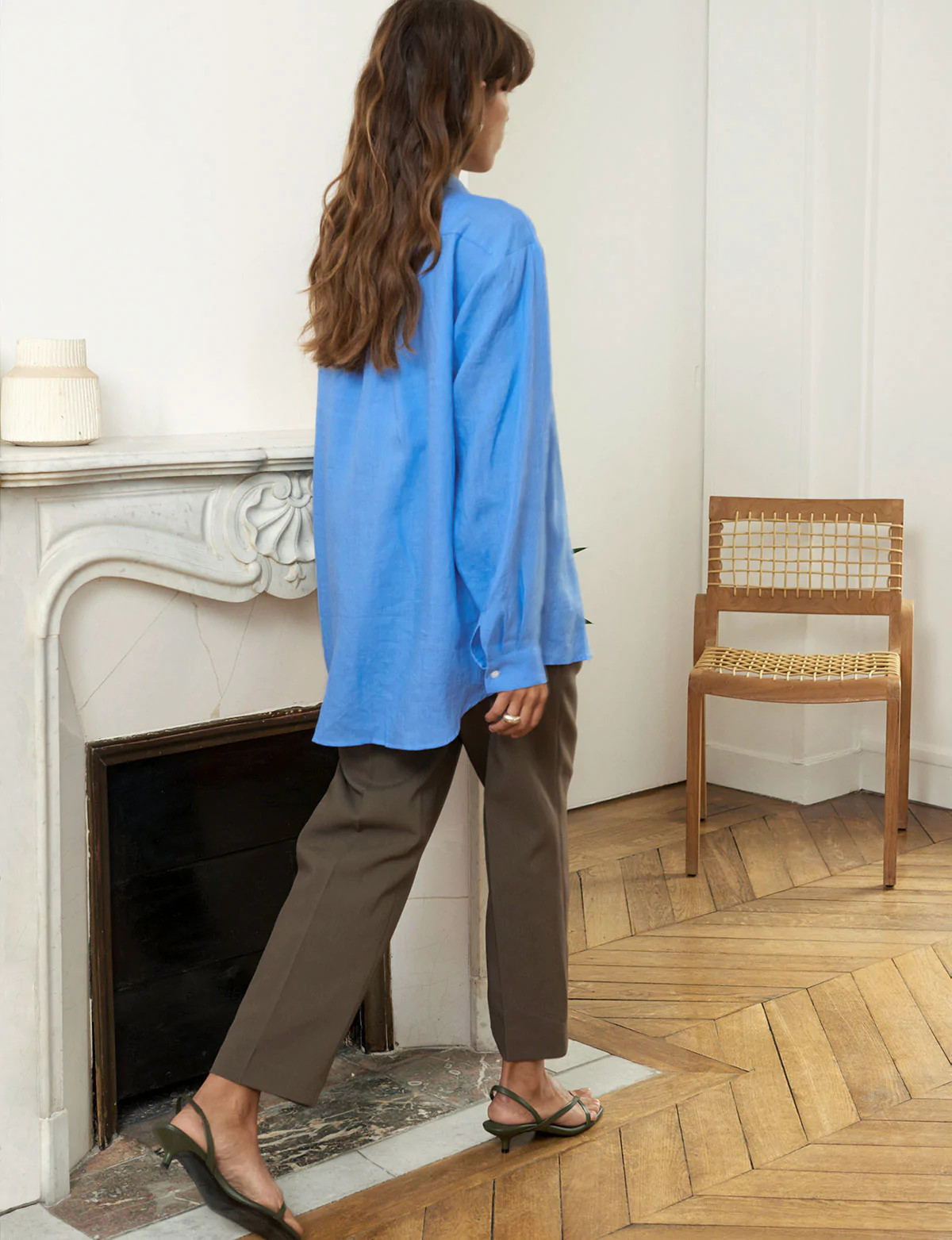 Ocean Blue Linen Shirt | Pixie Market